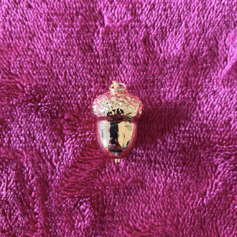 24k gold dipped real acorn pendant